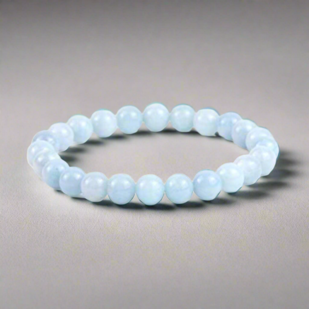 Aquamarine Beaded Bracelet (8mm)