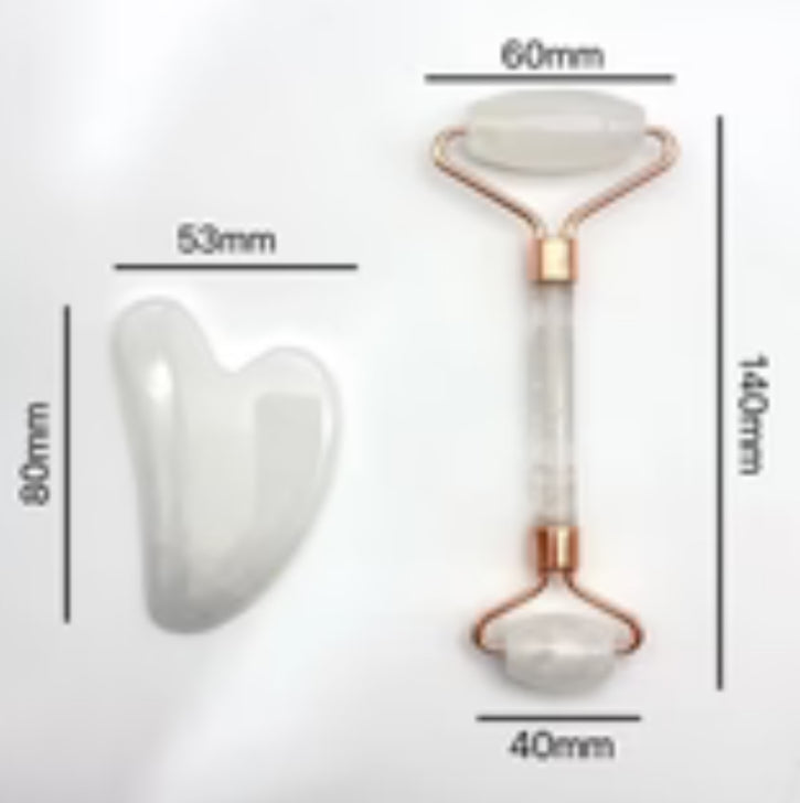 Clear Quartz Roller & Gua Sha Set