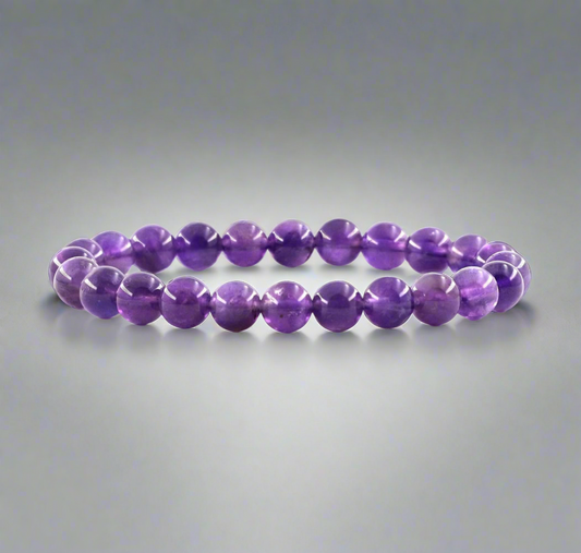 Amethyst Beaded Bracelet (8mm)