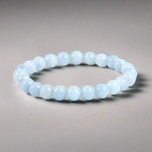 Aquamarine Beaded Bracelet (8mm)