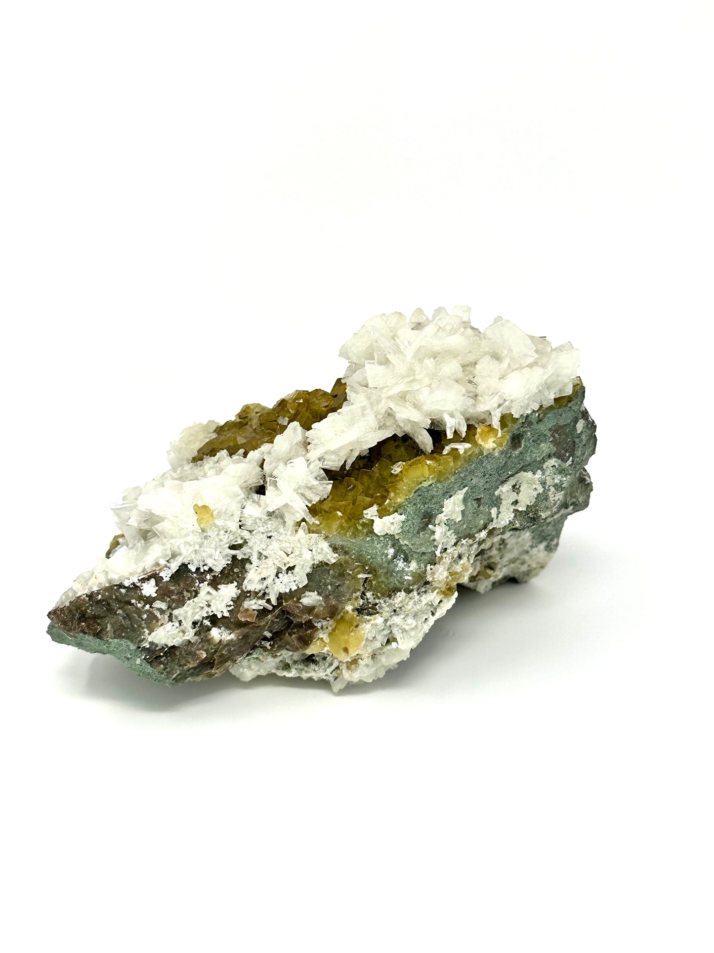 Large Cluster of Barite on Fluorite