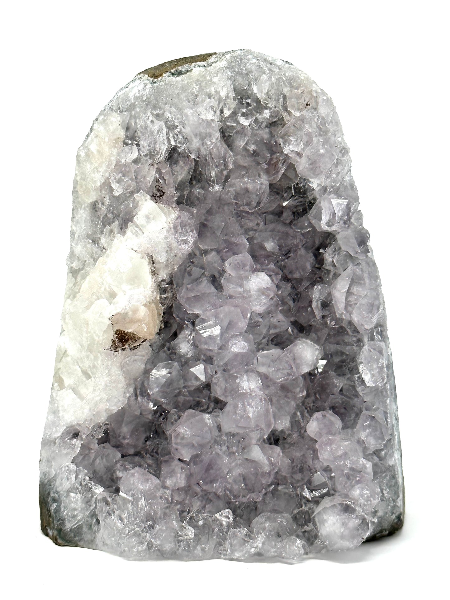 Nebula Amethyst featuring Gemmy Calcite and Marcasite Druse