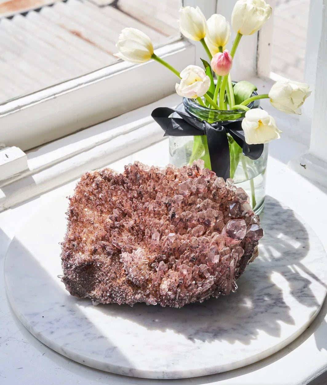 Red Phantom Quartz Cluster